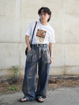 「SINSS（シンス）のアイテム（バッグ）」を使った、熊谷一平さん（メンズ・165cm）の夏コーディネート