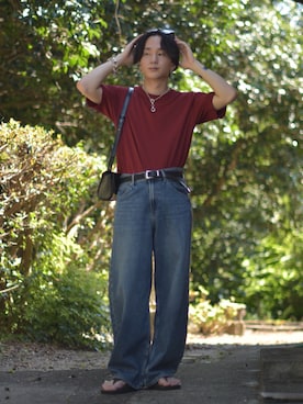 「アイテム（サンダル）」を使った、熊谷一平さん（メンズ・165cm・20代）の夏コーディネート