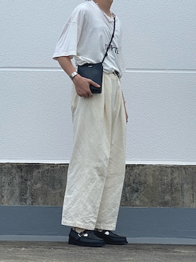 「MYne（マイン）のアイテム（アクセサリー）」を使った、熊谷一平さん（メンズ・165cm）の夏コーディネート