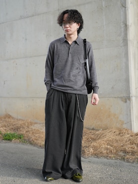 「SINSS（シンス）のアイテム（アクセサリー）」を使った、熊谷一平さん（メンズ・165cm）の春コーディネート