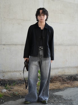 「アイテム（ブルゾン）」を使った、熊谷一平さん（メンズ・165cm）の春コーディネート