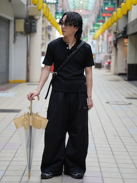 「SINSS（シンス）のアイテム（トップス）」を使った、熊谷一平さん（メンズ・165cm）の夏コーディネート