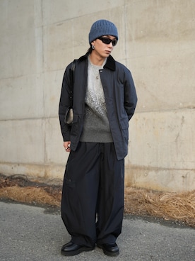 「アイテム（モカシン/デッキシューズ）」を使った、熊谷一平さん（メンズ・165cm・20代）の冬コーディネート