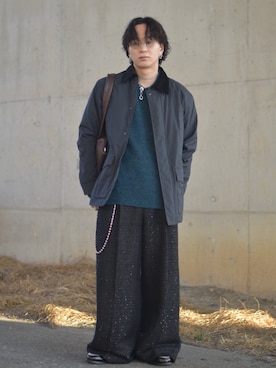 「アイテム（ミリタリージャケット）」を使った、熊谷一平さん（メンズ・165cm）の秋コーディネート