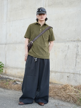 「MM6 Maison Margiela（ｴﾑｴﾑｼｯｸｽ ﾒｿﾞﾝ ﾏﾙｼﾞｪﾗ）のアイテム」を使った、熊谷一平さん（メンズ・165cm）の夏コーディネート