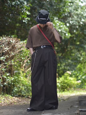 「アイテム（帽子）」を使った、熊谷一平さん（メンズ・165cm・20代）の夏コーディネート