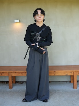 「アイテム（バッグ）」を使った、熊谷一平さん（メンズ・165cm）の夏コーディネート