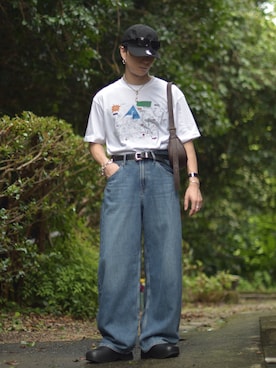 「アイテム（サングラス）」を使った、熊谷一平さん（メンズ・165cm）の秋コーディネート