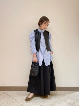 「ODETTE E ODILE（オデットエオディール）のアイテム（バレエシューズ）」を使った、山田　オデット エ オディール スタッフさん（レディース・160cm）の秋コーディネート