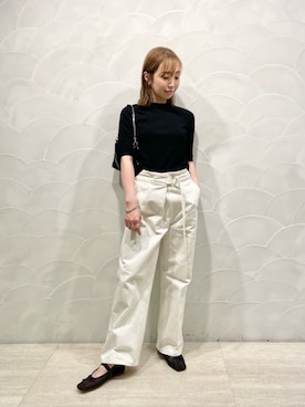 「ODETTE E ODILE（オデットエオディール）のアイテム（バレエシューズ）」を使った、山田　オデット エ オディール スタッフさん（レディース・160cm）の夏コーディネート