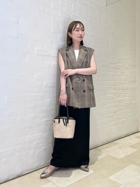 「ODETTE E ODILE（オデットエオディール）のアイテム（バレエシューズ）」を使った、山田　オデット エ オディール スタッフさん（レディース・160cm）の夏コーディネート