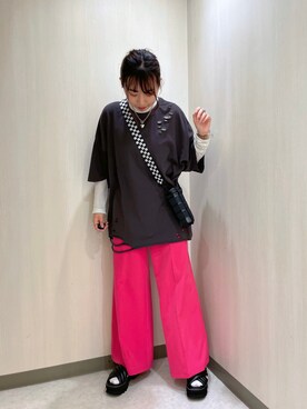 「PBLIM（ページボーイリム）のアイテム（アクセサリー）」を使った、おかゆさん（レディース・161cm）の春コーディネート