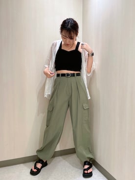 「アクティブ」｜「アイテム（サンダル）」を使った、おかゆさん（レディース・161cm）の夏コーディネート
