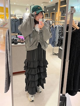 「LEPSIM（レプシィム）の【NEW ERA】コーデュロイCAP　1023762（キャップ、グリーン系）」を使った、おかゆさん（レディース・161cm）の秋コーディネート