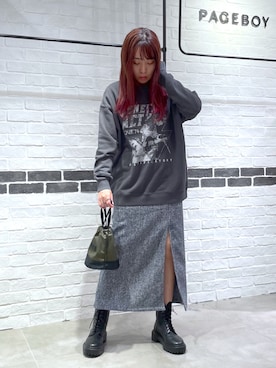 「PBLIM（ページボーイリム）のアイテム（ブーツ）」を使った、おかゆさん（レディース・161cm）の秋コーディネート