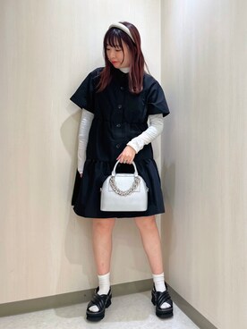 「PAGEBOY（ページボーイ）のアイテム（カチューシャ）」を使った、おかゆさん（レディース・161cm）の春コーディネート