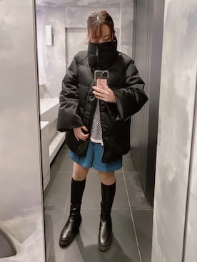 「UNIQLO（ユニクロ）のアイテム（ダウンジャケット/コート）」を使った、おかゆさん（レディース・161cm）の冬コーディネート