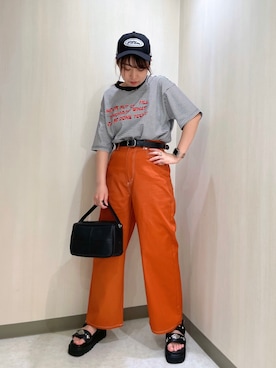 「PBLIM（ページボーイリム）のPAGEBOYLIM/カツラギスケーターパンツ（その他パンツ）」を使った、おかゆさん（レディース・161cm）の夏コーディネート