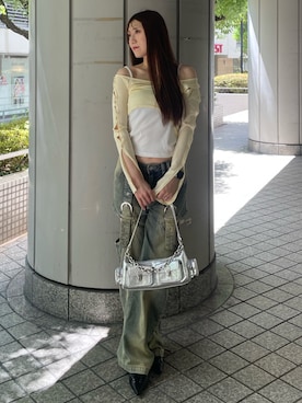 「SPIRALGIRL（スパイラルガール）のアイテム（パンツ）」を使った、nanaさん（レディース・161cm）の夏コーディネート