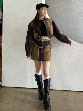 「SPIRALGIRL（スパイラルガール）のアイテム（トップス）」を使った、nanaさん（レディース・161cm）の秋コーディネート