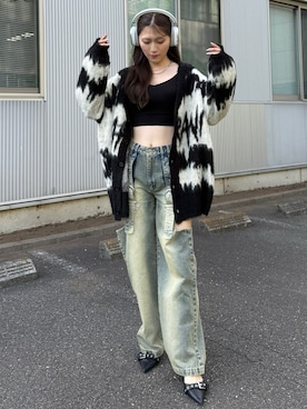 「ニットカーディガン」｜nanaさん（レディース・161cm）の秋コーディネート