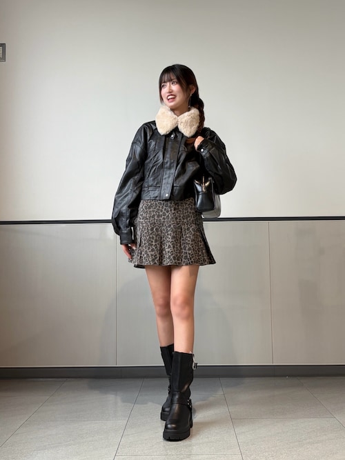 【美品】amomento ビーガンレザー ショートブルゾン BEAMS 革ジャン ライダース ユーズド加工 レザー ショート