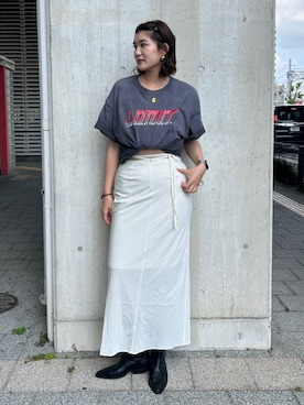 「Ungrid（アングリッド）のアイテム（シューズ）」を使った、郷右近めいさん（レディース・169cm）の春コーディネート