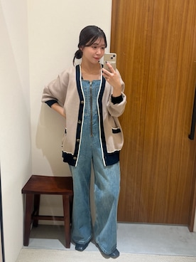 「アイテム（オールインワン・サロペット）」を使った、Fukuda Hinakoさん（レディース・159cm）の冬コーディネート