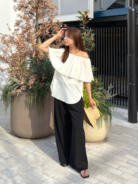 「GALENA（LOUNGEDRESS）（ガレナ）のアイテム」を使った、Fukuda Hinakoさん（レディース・159cm）の春コーディネート