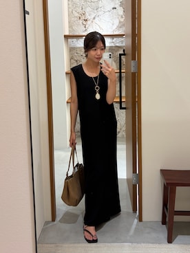 「アイテム（シューズ、ゴールド系）」を使った、Fukuda Hinakoさん（レディース・159cm）の夏コーディネート