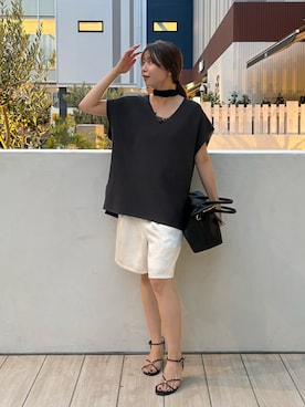 「GALENA（LOUNGEDRESS）（ガレナ）のアイテム」を使った、Fukuda Hinakoさん（レディース・159cm）の夏コーディネート