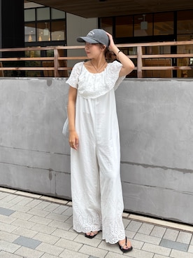 「GALENA（LOUNGEDRESS）（ガレナ）のアイテム」を使った、Fukuda Hinakoさん（レディース・159cm）の夏コーディネート