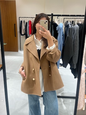 「アイテム（その他アウター）」を使った、Fukuda Hinakoさん（レディース・159cm）の冬コーディネート