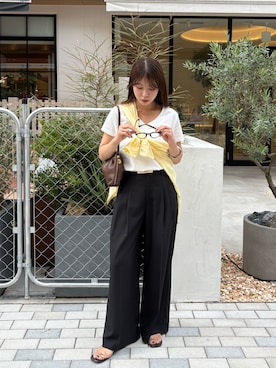 「GALENA（LOUNGEDRESS）（ガレナ）のアイテム」を使った、Fukuda Hinakoさん（レディース・159cm）の夏コーディネート