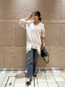 「アイテム（キャミソール）」を使った、Fukuda Hinakoさん（レディース・159cm）の冬コーディネート