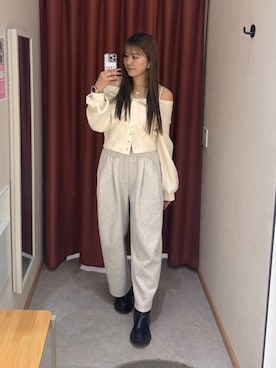 「LOWRYS FARM（ローリーズファーム）のストレッチスニーカーブーツ　133385（ブーツ、ブラック系）」を使った、miiiyugramさん（レディース）の春コーディネート