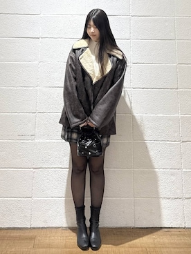 「アイテム（ムートンコート）」を使った、saaaki0217さん（レディース・160cm）の冬コーディネート