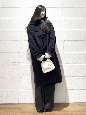 「アイテム（ダッフルコート）」を使った、saaaki0217さん（レディース・160cm）の冬コーディネート