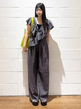 「おでかけ」｜「アイテム（サロペット/オーバーオール）」を使った、saaaki0217さん（レディース・160cm）の夏コーディネート