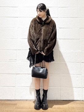 「アイテム（シュシュ）」を使った、saaaki0217さん（レディース・160cm）の秋コーディネート