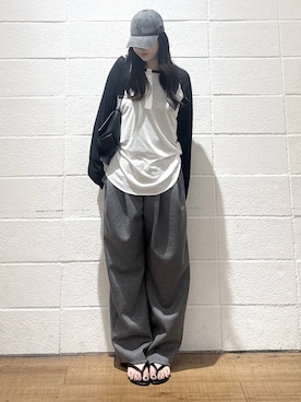 「LOWRYS FARM（ローリーズファーム）の【500mlペットボトル収納可】フラップショルダーＢＡＧ 1046881（ショルダーバッグ、ブラック系）」を使った、saaaki0217さん（レディース）の夏コーディネート