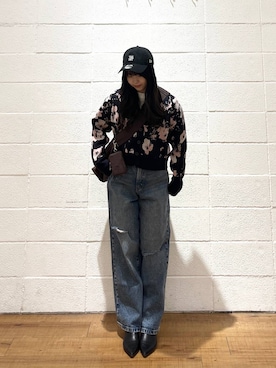 「LOWRYS FARM（ローリーズファーム）のLFポーチツキショルダー 284037（ショルダーバッグ）」を使った、saaaki0217さん（レディース・160cm）の冬コーディネート