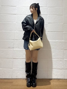 「アイテム（ハンドバッグ、イエロー系）」を使った、saaaki0217さん（レディース・160cm）の秋コーディネート