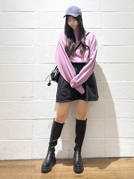 「アイテム（スウェット、パープル系）」を使った、saaaki0217さん（レディース・160cm）の秋コーディネート