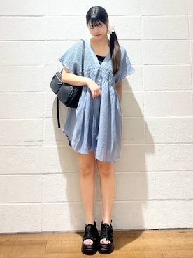 「アイテム（シュシュ）」を使った、saaaki0217さん（レディース・160cm）の夏コーディネート