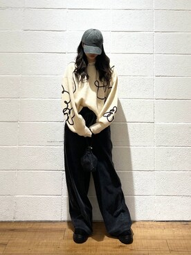 「新作」｜「アイテム（モカシン/デッキシューズ）」を使った、saaaki0217さん（レディース・160cm）の冬コーディネート