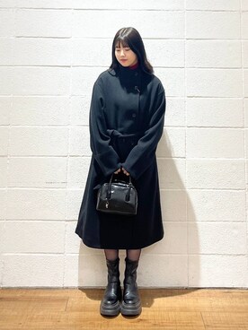 「LOWRYS FARM」｜「アイテム（ステンカラーコート）」を使った、saaaki0217さん（レディース・160cm）の冬コーディネート