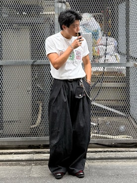 「アイテム（コインケース）」を使った、岡本幸大さん（メンズ・172cm）の夏コーディネート