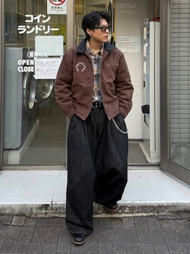 「アイテム（ネックレス）」を使った、岡本幸大さん（メンズ・172cm）の冬コーディネート