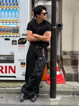 「アイテム（コインケース）」を使った、岡本幸大さん（メンズ・172cm）の夏コーディネート